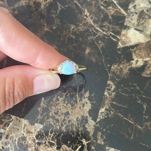 10 K gold Opal ring with diamond accents